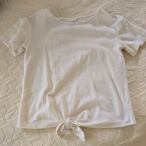 Old Navy Cream Tie-Front Tee